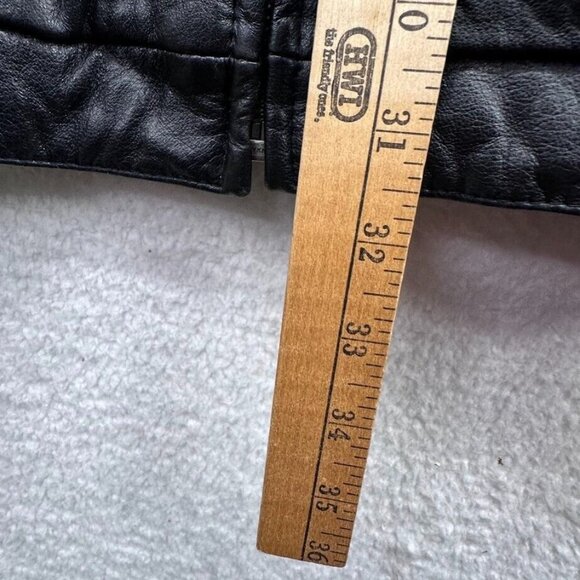 Roundtree & Yorke Jacket Mens 2 Extra Large Tall Black Leather Bomber Full Zip - Picture 12 of 12